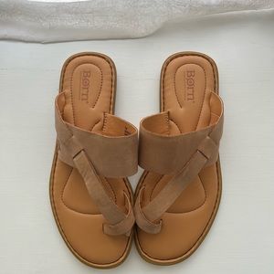 Born Veda Flip Flops, Brown leather, sz 7